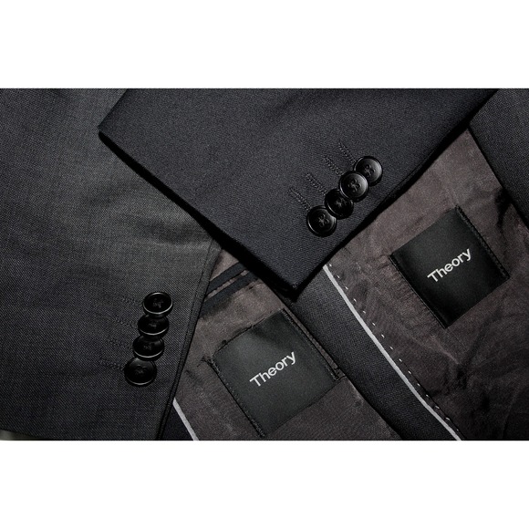 LOT of 2 THEORY Men's 44L Solid Charcoal & BlackXYLO 2B 1-Vent Blazers